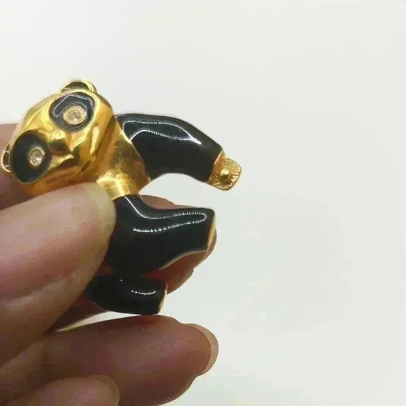 Swarovski Gold and Black Panda Jewelry flawed - Picture 3 of 5